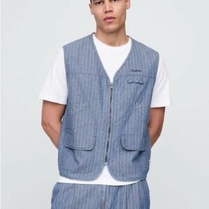 Malbon x Gap collab denim zip up vest